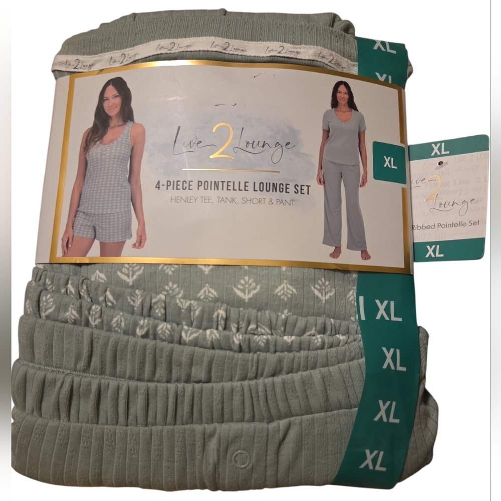 Live 2 Lounge 4-Piece Pointelle Lounge Set